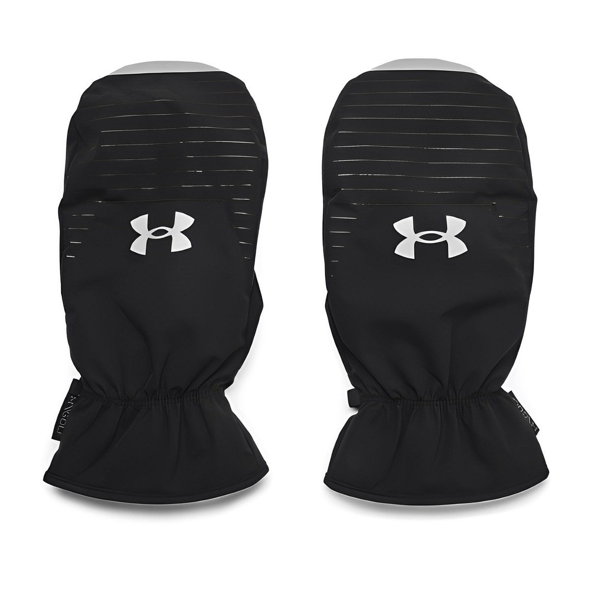 Svarta golfvantar Under Armour CGI Cart Mitt med vitt logotryck – vindtäta och fodrade vantar för vintergolf.