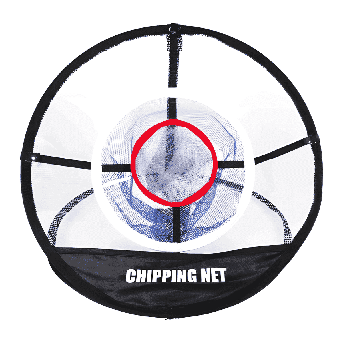 Närbild på pop-up chipping target nät