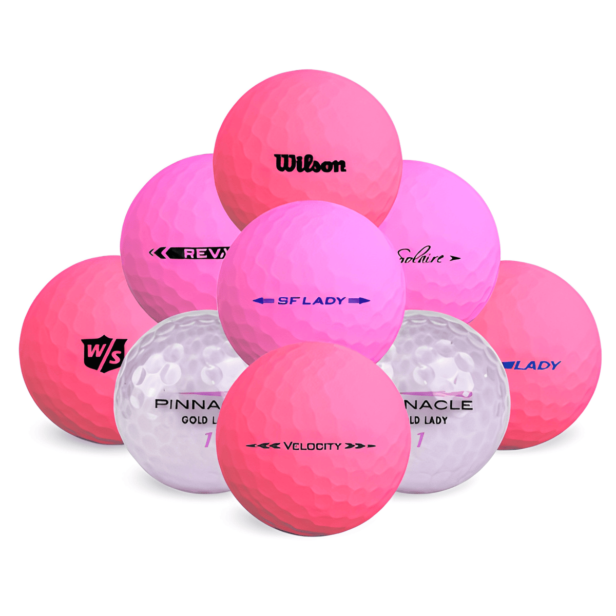 Rosa Golfbollar Mix 12-pack återvunna golfbollar från Plikt Golf