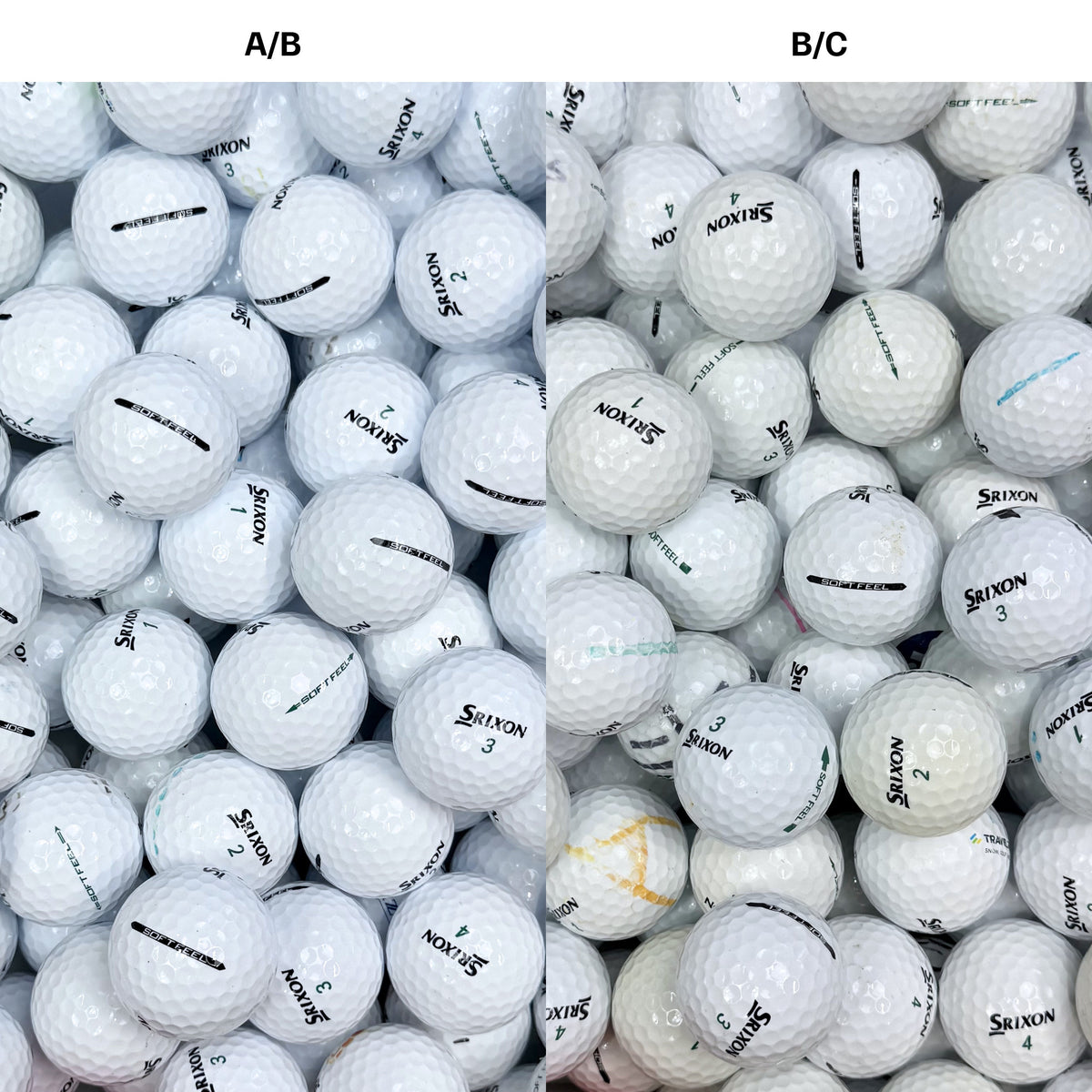 Srixon Soft Feel golfbollar – jämförelse mellan A/B-klass och B/C-klass