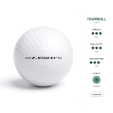 Srixon Z-Star XV – egenskaper: tourboll, fast känsla, hög bollflykt, hög greenspinn, 4-delad, uretanskal