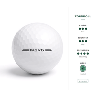 Titleist Pro V1x – egenskaper: tourboll, fast känsla, hög bollflykt, mycket hög greenspinn, 4-delad, uretanskal