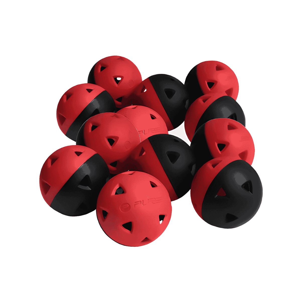 Träningsbollar golf 12-pack röd och svart