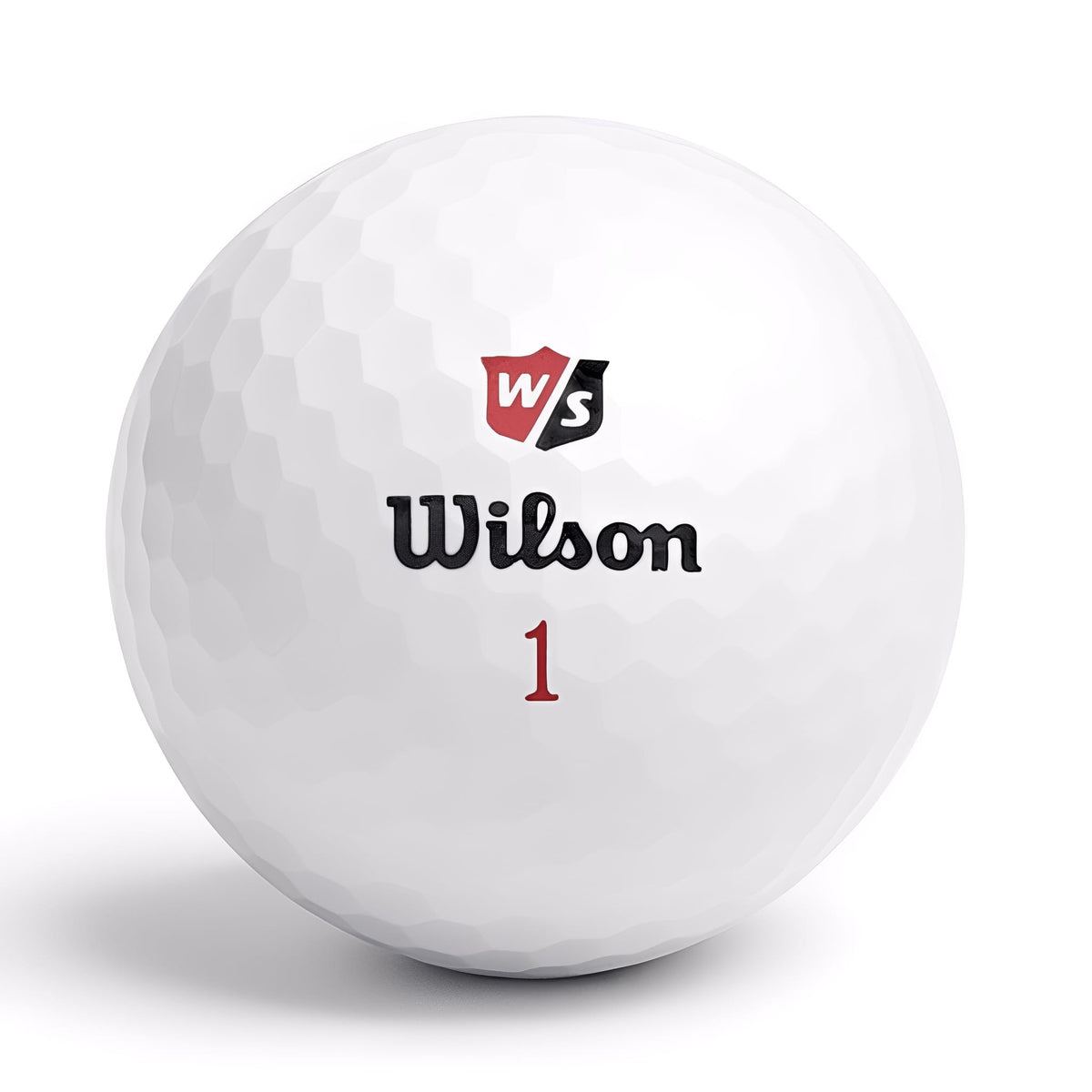 Närbild på Wilson Duo Soft golfboll med logga
